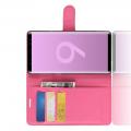 Флип чехол книжка с кошельком подставкой отделениями для карт и магнитной застежкой для Samsung Galaxy Note 9 Розовый