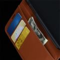 Флип чехол книжка с кошельком подставкой отделениями для карт и магнитной застежкой для Samsung Galaxy S21 Коричневый