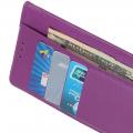 Флип чехол книжка с кошельком подставкой отделениями для карт и магнитной застежкой для Sony Xperia 2 Фиолетовый