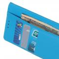 Флип чехол книжка с кошельком подставкой отделениями для карт и магнитной застежкой для Sony Xperia 20 Голубой
