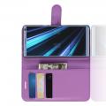 Флип чехол книжка с кошельком подставкой отделениями для карт и магнитной застежкой для Sony Xperia 10 Plus Фиолетовый