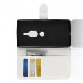 Флип чехол книжка с кошельком подставкой отделениями для карт и магнитной застежкой для Sony Xperia XZ2 Premium Белый