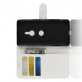 Флип чехол книжка с кошельком подставкой отделениями для карт и магнитной застежкой для Sony Xperia XZ3 Белый