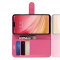 Флип чехол книжка с кошельком подставкой отделениями для карт и магнитной застежкой для Xiaomi Mi 8 Lite Розовый