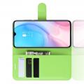 Флип чехол книжка с кошельком подставкой отделениями для карт и магнитной застежкой для Xiaomi Mi 9 Lite Зеленый