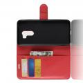 Флип чехол книжка с кошельком подставкой отделениями для карт и магнитной застежкой для Xiaomi Pocophone F1 Красный