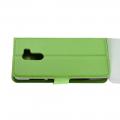 Флип чехол книжка с кошельком подставкой отделениями для карт и магнитной застежкой для Xiaomi Pocophone F1 Зеленый