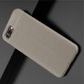 Litchi Grain Leather Силиконовый Накладка Чехол для Huawei Honor 10 с Текстурой Кожа Серый