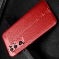 Litchi Grain Leather Силиконовый Накладка Чехол для Huawei Honor 30 с Текстурой Кожа Красный