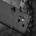 Litchi Grain Leather Силиконовый Накладка Чехол для Huawei Mate 20 Pro с Текстурой Кожа Черный