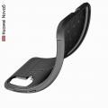 Litchi Grain Leather Силиконовый Накладка Чехол для Huawei Nova 5 с Текстурой Кожа Черный