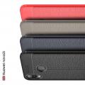 Litchi Grain Leather Силиконовый Накладка Чехол для Huawei P smart+ / Nova 3i с Текстурой Кожа Синий
