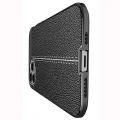 Litchi Grain Leather Силиконовый Накладка Чехол для iPhone 12 / 12 Pro с Текстурой Кожа Черный