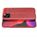 Litchi Grain Leather Силиконовый Накладка Чехол для iPhone 12 / 12 Pro с Текстурой Кожа Красный