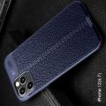 Litchi Grain Leather Силиконовый Накладка Чехол для iPhone 12 Pro Max с Текстурой Кожа Синий