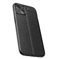 Litchi Grain Leather Силиконовый Накладка Чехол для iPhone 13 mini с Текстурой Кожа Черный