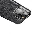 Litchi Grain Leather Силиконовый Накладка Чехол для iPhone 13 Pro с Текстурой Кожа Черный