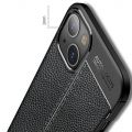 Litchi Grain Leather Силиконовый Накладка Чехол для iPhone 13 с Текстурой Кожа Черный