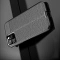 Litchi Grain Leather Силиконовый Накладка Чехол для iPhone 11 Pro с Текстурой Кожа Черный