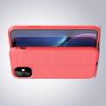 Litchi Grain Leather Силиконовый Накладка Чехол для iPhone 11 с Текстурой Кожа Коралловый