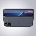 Litchi Grain Leather Силиконовый Накладка Чехол для iPhone 11 с Текстурой Кожа Синий