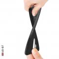 Litchi Grain Leather Силиконовый Накладка Чехол для LG G7 ThinQ с Текстурой Кожа Черный