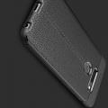 Litchi Grain Leather Силиконовый Накладка Чехол для LG G8 ThinQ с Текстурой Кожа Коралловый