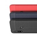 Litchi Grain Leather Силиконовый Накладка Чехол для Motorola Moto G8 Plus с Текстурой Кожа Красный