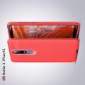 Litchi Grain Leather Силиконовый Накладка Чехол для Nokia 3.1 Plus с Текстурой Кожа Коралловый
