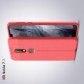 Litchi Grain Leather Силиконовый Накладка Чехол для Nokia 7.1 с Текстурой Кожа Коралловый