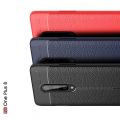 Litchi Grain Leather Силиконовый Накладка Чехол для OnePlus 8 с Текстурой Кожа Красный