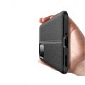 Litchi Grain Leather Силиконовый Накладка Чехол для OnePlus 9 с Текстурой Кожа Черный