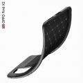 Litchi Grain Leather Силиконовый Накладка Чехол для Oppo Find X2 с Текстурой Кожа Черный