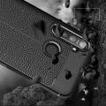 Litchi Grain Leather Силиконовый Накладка Чехол для OPPO Realme 5 Pro с Текстурой Кожа Синий