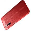 Litchi Grain Leather Силиконовый Накладка Чехол для Realme 6 с Текстурой Кожа Красный