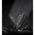 Litchi Grain Leather Силиконовый Накладка Чехол для Realme 7 с Текстурой Кожа Черный