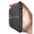 Litchi Grain Leather Силиконовый Накладка Чехол для Realme C15 с Текстурой Кожа Черный