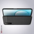 Litchi Grain Leather Силиконовый Накладка Чехол для Realme X3 Superzoom с Текстурой Кожа Черный