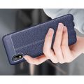 Litchi Grain Leather Силиконовый Накладка Чехол для Samsung Galaxy A01 Core с Текстурой Кожа Синий