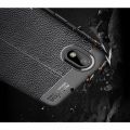 Litchi Grain Leather Силиконовый Накладка Чехол для Samsung Galaxy A01 Core с Текстурой Кожа Черный