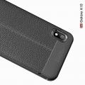 Litchi Grain Leather Силиконовый Накладка Чехол для Samsung Galaxy A10 с Текстурой Кожа Черный