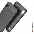 Litchi Grain Leather Силиконовый Накладка Чехол для Samsung Galaxy A10 с Текстурой Кожа Черный