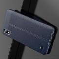 Litchi Grain Leather Силиконовый Накладка Чехол для Samsung Galaxy A10 с Текстурой Кожа Синий