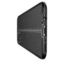 Litchi Grain Leather Силиконовый Накладка Чехол для Samsung Galaxy A31 с Текстурой Кожа Черный