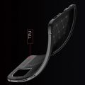 Litchi Grain Leather Силиконовый Накладка Чехол для Samsung Galaxy A41 с Текстурой Кожа Черный