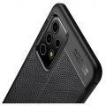 Litchi Grain Leather Силиконовый Накладка Чехол для Samsung Galaxy A52 с Текстурой Кожа Черный