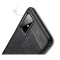 Litchi Grain Leather Силиконовый Накладка Чехол для Samsung Galaxy M51 с Текстурой Кожа Черный