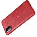 Litchi Grain Leather Силиконовый Накладка Чехол для Samsung Galaxy M51 с Текстурой Кожа Красный