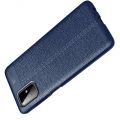 Litchi Grain Leather Силиконовый Накладка Чехол для Samsung Galaxy M51 с Текстурой Кожа Синий