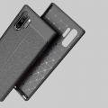 Litchi Grain Leather Силиконовый Накладка Чехол для Samsung Galaxy Note 10 Plus с Текстурой Кожа Коралловый